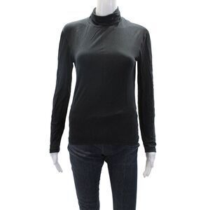 Max Mara Womens Turtleneck Long Sleeve Knit Casual Top Black Size S